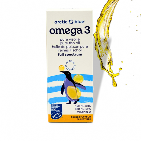 Arctic Blue Omega 3 visolie (sinaasappelsmaak) - 150 ml