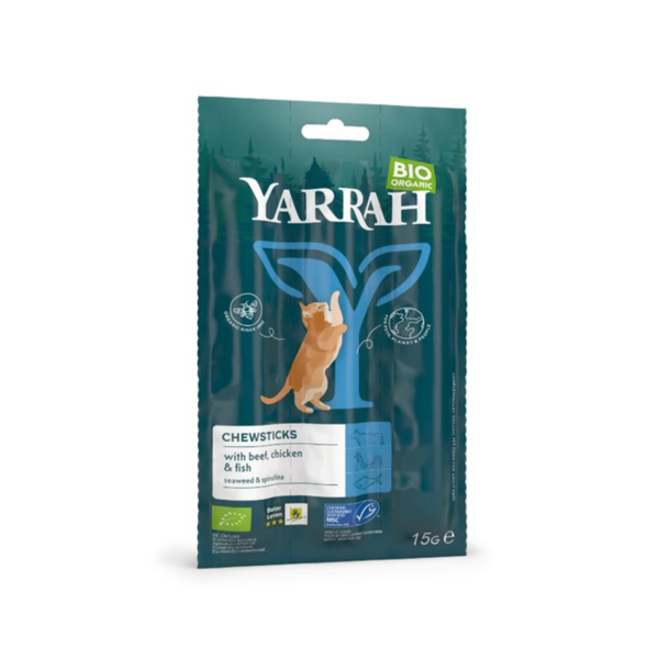 Yarrah Kat Kauwstaafjes - 33 gram - Bio